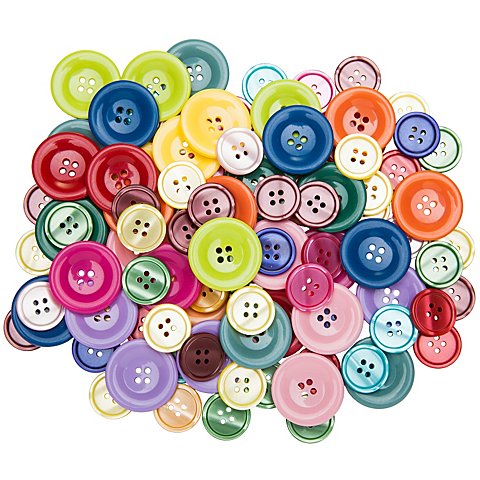 buttinette Standardknöpfe, bunt, Größe: 20–30 mm Ø, Inhalt: 100 Stück buttinette Standardknöpfe, bunt, Größe: 20–30 mm Ø, Inhalt: 100 Stück von buttinette