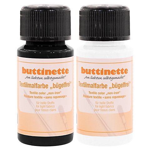buttinette Stoffmalfarben bügelfrei "schwarz/weiß", 2x 50 ml buttinette Stoffmalfarben bügelfrei "schwarz/weiß", 2x 50 ml von buttinette