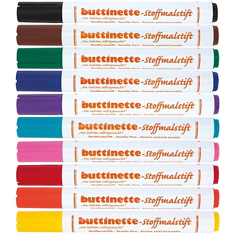buttinette Stoffmalstifte-Set, 10 Stifte von buttinette