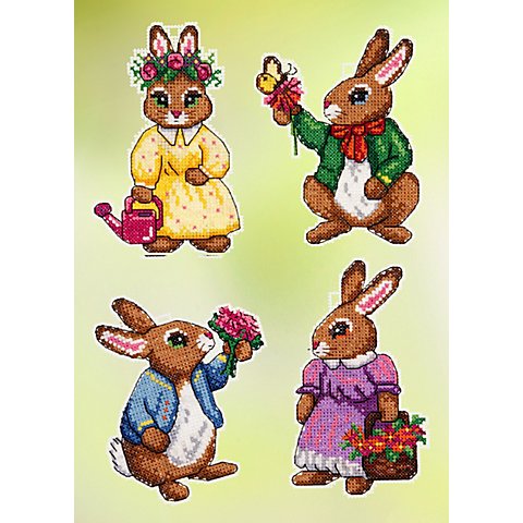buttinette Stramin-Aufhänger "Osterhasen", 4er-Set buttinette Stramin-Aufhänger "Osterhasen", 4er-Set von buttinette