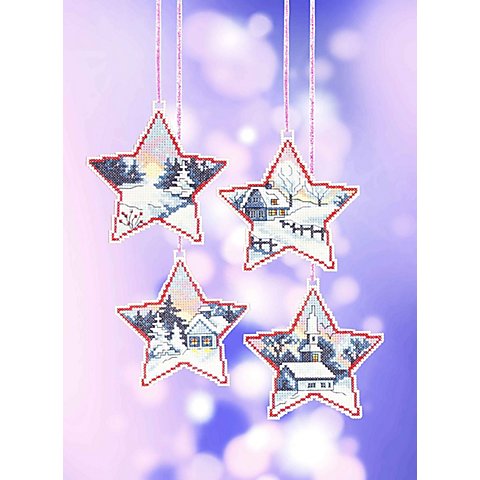 buttinette Stramin-Aufhänger "Winterlandschaft", 4er-Set buttinette Stramin-Aufhänger "Winterlandschaft", 4er-Set von buttinette