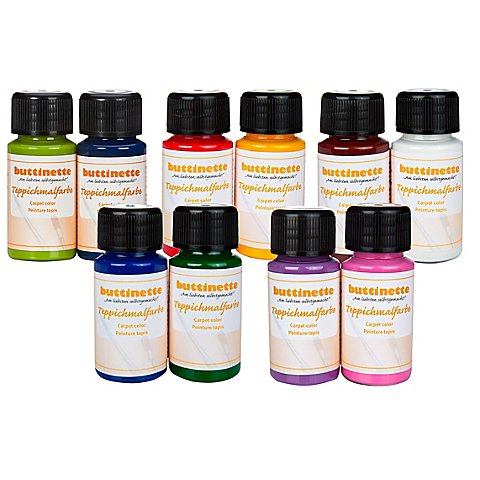 buttinette Teppichmalfarben in verschiedenen Farbkombinationen, 2x 50 ml von buttinette