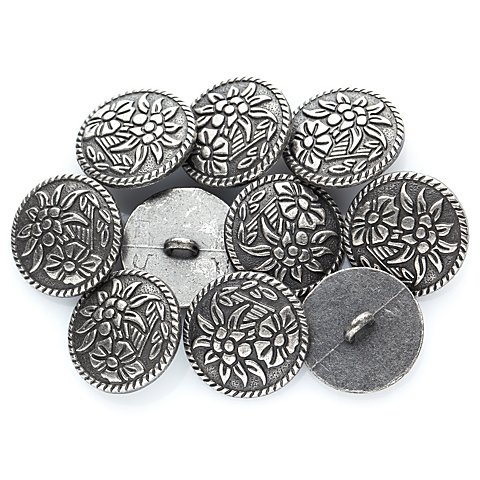 buttinette Trachtenknöpfe "Edelweiß rund", Größe: 20 x 20 mm, Inhalt: 10 Stück buttinette Trachtenknöpfe "Edelweiß rund", Größe: 20 x 20 mm, Inhalt: 10 Stück von buttinette