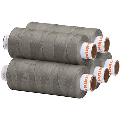 buttinette Universal-Nähgarn, Stärke: 100, 5er-Pack, grau buttinette Universal-Nähgarn, Stärke: 100, 5er-Pack, grau von buttinette