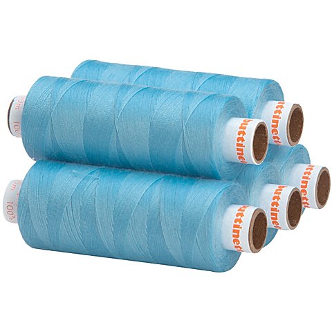buttinette Universal-Nähgarn, Stärke: 100, 5er-Pack, helltürkis buttinette Universal-Nähgarn, Stärke: 100, 5er-Pack, helltürkis von buttinette