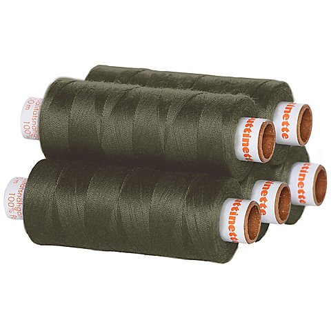 buttinette Universal-Nähgarn, Stärke: 100, 5er-Pack, khaki buttinette Universal-Nähgarn, Stärke: 100, 5er-Pack, khaki von buttinette