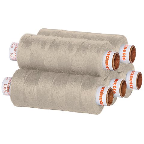 buttinette Universal-Nähgarn, Stärke: 100, 5er-Pack, leinen buttinette Universal-Nähgarn, Stärke: 100, 5er-Pack, leinen von buttinette