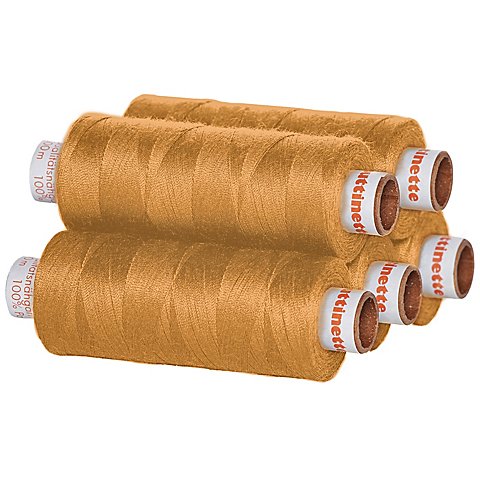 buttinette Universal-Nähgarn, Stärke: 100, 5er-Pack, ocker buttinette Universal-Nähgarn, Stärke: 100, 5er-Pack, ocker von buttinette