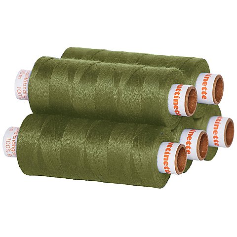 buttinette Universal-Nähgarn, Stärke: 100, 5er-Pack, oliv buttinette Universal-Nähgarn, Stärke: 100, 5er-Pack, oliv von buttinette