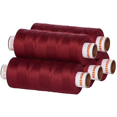 buttinette Universal-Nähgarn, Stärke: 100, 5er-Pack, weinrot buttinette Universal-Nähgarn, Stärke: 100, 5er-Pack, weinrot von buttinette