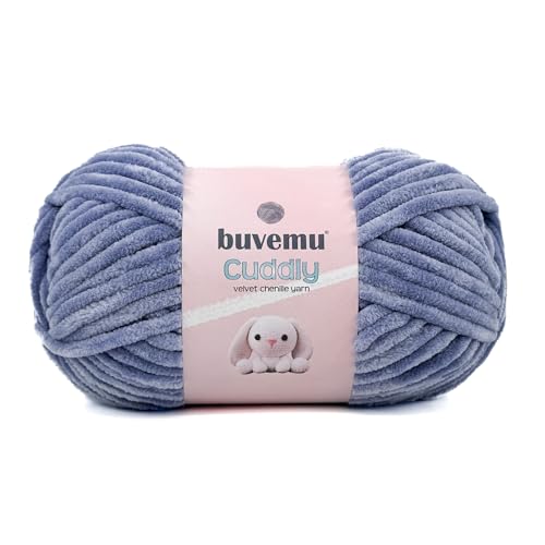 Kuscheliges Samt-Chenille-Garn, super weich, flauschig, sperrig zum Stricken, Häkeln, Basteln, Decke, Amigurumi, langlebig zum Ausfallen, 100 g (Lavendel) von buvemu