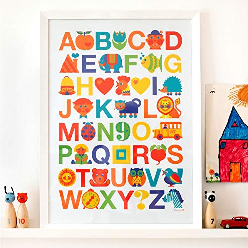 byGraziela Abc Poster | Kinder Lernposter | Alphabet | 50x70 | Kinderzimmer von byGraziela