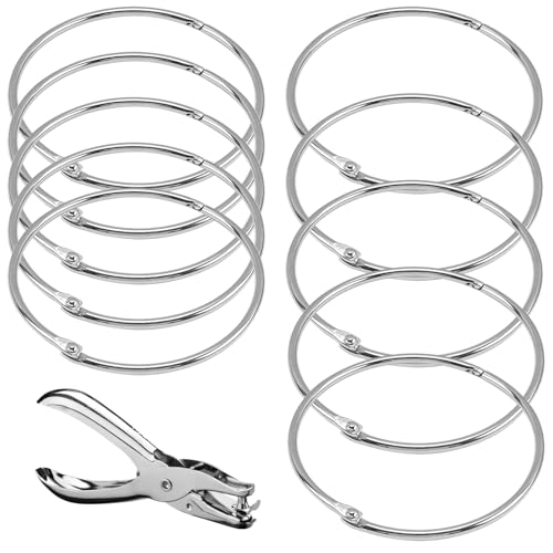 10 Stück Metall Binder Ringe mit Locher 3,54 Kapazität für Schlüsselanhänger, Handwerk & DIY Projekte 10 Stück Metall Binder Ringe mit Locher 3,54 Kapazität für Schlüsselanhänger, Handwerk & DIY Projekte von byepica
