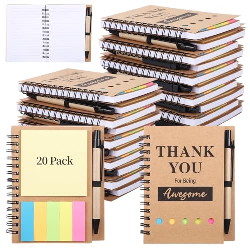 Leinen-Notizbücher mit Haftnotizen und Stiften, inspirierendes Geschenk-Set für Kollegen, Mitarbeiter-Wertschätzungsbedarf, Studentenandenken, 20 Stück Leinen-Notizbücher mit Haftnotizen und Stiften, inspirierendes Geschenk-Set für Kollegen, Mitarbeiter-Wertschätzungsbedarf, Studentenandenken, 20 Stück von byepica