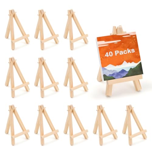 Mini-Staffeleien aus Holz, 12,7 cm, verstellbare A-Rahmen-Künstler-Staffeleien zum Präsentieren von Leinwand, Fotos, Karten, Schildern, Bastelarbeiten, 40 Stück Mini-Staffeleien aus Holz, 12,7 cm, verstellbare A-Rahmen-Künstler-Staffeleien zum Präsentieren von Leinwand, Fotos, Karten, Schildern, Bastelarbeiten, 40 Stück von byepica