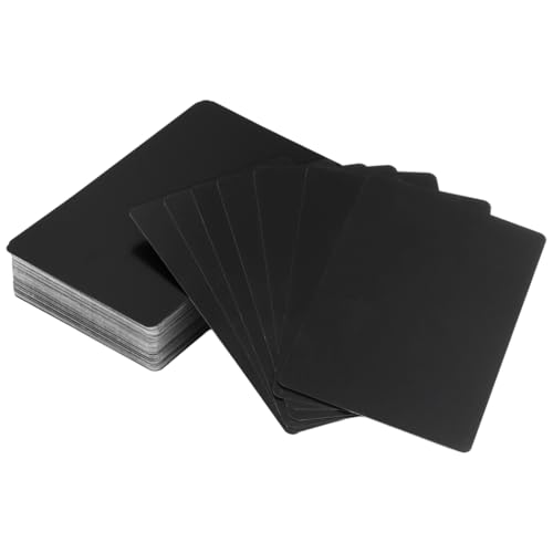 byepica 100 Stück leere Metall-Visitenkarten, 8,6 x 5,6 cm, Aluminium-Karten für DIY-Lasergravur, Mattschwarz, 0,008 Zoll Dicke von byepica