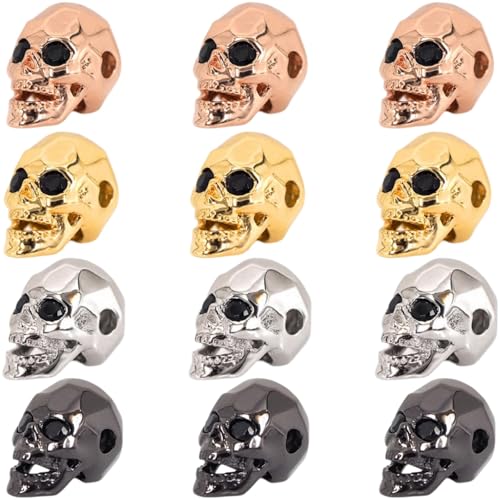 byepica 12 Charms zur Schmuckherstellung, 0,36 Skelettperlen mit schwarzer Einlage, antikes Bronze-Finish, 4 Farben zur Auswahl für Bastelprojekte byepica 12 Charms zur Schmuckherstellung, 0,36 Skelettperlen mit schwarzer Einlage, antikes Bronze-Finish, 4 Farben zur Auswahl für Bastelprojekte von byepica