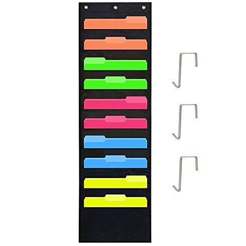 byou Aktenordner Pocket Chart, zum Aufhängen, Oxford-Datei-Organizer, 10 große Taschen, multifunktional, mit 3 Kleiderbügeln, für Zuhause, Schule, Taschenbuch, Büro, Bill byou Aktenordner Pocket Chart, zum Aufhängen, Oxford-Datei-Organizer, 10 große Taschen, multifunktional, mit 3 Kleiderbügeln, für Zuhause, Schule, Taschenbuch, Büro, Bill von byou