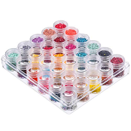 Perle Lagerung Behälter,Klar Perle Organizer 30 stücke Kunststoff Perlen Box mit Deckel in Aufbewahrungsbox für Perlen Ringe Ohrringe Halskette Nail Arts von byou