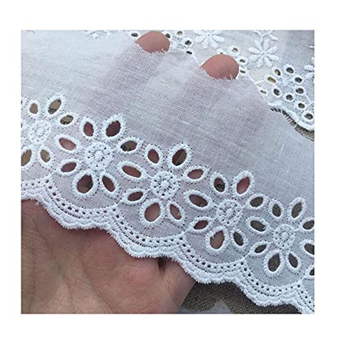Baumwolle bestickte weiße Blume Spitze Stoff Breit Nähen DIY Trim Hochzeit Applique Ribbon Kragen Tuch Guipure Decor,White 3 Baumwolle bestickte weiße Blume Spitze Stoff Breit Nähen DIY Trim Hochzeit Applique Ribbon Kragen Tuch Guipure Decor,White 3 von bzcemind