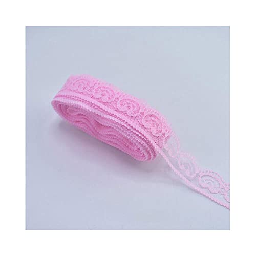 bzcemind 10 yards/lot Rosa Spitzenband Organza Spitze Stoff DIY Stickerei Nähen Verkleidung für Kleidung/Haus/Kleid Zubehör,5002-1 pink,Width 2.5cm von bzcemind
