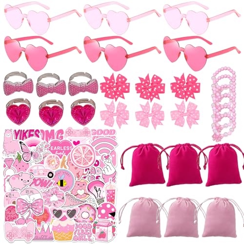 80 Stück rosa Partygeschenke, herzförmige Gläser, Armbänder, Edelsteinringe, Aufkleber, Schmetterlings-Haarspangen, Samtbeutel, Prinzessinnen-Geburtstagszubehör, Kinderspielzeug, Geschenktütenfüller 80 Stück rosa Partygeschenke, herzförmige Gläser, Armbänder, Edelsteinringe, Aufkleber, Schmetterlings-Haarspangen, Samtbeutel, Prinzessinnen-Geburtstagszubehör, Kinderspielzeug, Geschenktütenfüller von cadelon