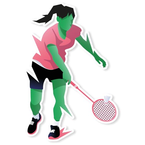 Cadox Badminton-Aufkleber für Damen, Sport-Aufkleber, vorgeschnitten auf weißem Vinyl, UV-beständig, waschbeständig, für Handy, Laptop, Hefte, Fenster, 95 x 125 mm Cadox Badminton-Aufkleber für Damen, Sport-Aufkleber, vorgeschnitten auf weißem Vinyl, UV-beständig, waschbeständig, für Handy, Laptop, Hefte, Fenster, 95 x 125 mm von cadox