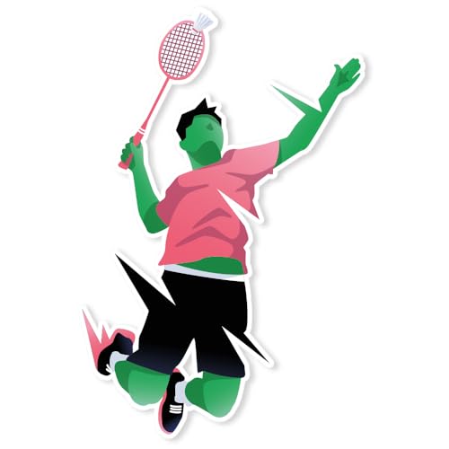 Cadox Badminton-Aufkleber für Herren, Sport-Aufkleber, vorgeschnitten auf weißem Vinyl, UV- und waschbeständig, für Telefon, Laptop, Hefte, Fenster, 95 x 125 mm Cadox Badminton-Aufkleber für Herren, Sport-Aufkleber, vorgeschnitten auf weißem Vinyl, UV- und waschbeständig, für Telefon, Laptop, Hefte, Fenster, 95 x 125 mm von cadox