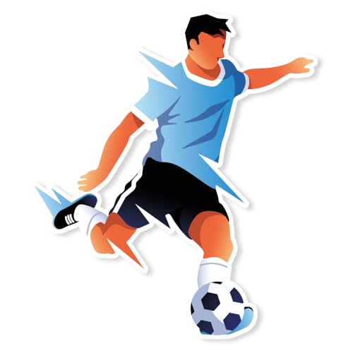 Cadox - Fußball-Aufkleber für Herren, Sport-Aufkleber, vorgeschnitten auf weißem Vinyl, UV- und waschbeständig, für Telefon, Laptop, Hefte, Fenster, 95 x 125 mm Cadox - Fußball-Aufkleber für Herren, Sport-Aufkleber, vorgeschnitten auf weißem Vinyl, UV- und waschbeständig, für Telefon, Laptop, Hefte, Fenster, 95 x 125 mm von cadox