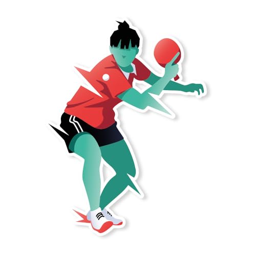 Cadox - Ping Pong Sticker Damen - Sportaufkleber - vorgeschnittener Aufkleber auf weißem Vinyl - UV- und waschbeständig - für Telefon, Laptop, Hefte, Fenster - 95 x 125 mm Cadox - Ping Pong Sticker Damen - Sportaufkleber - vorgeschnittener Aufkleber auf weißem Vinyl - UV- und waschbeständig - für Telefon, Laptop, Hefte, Fenster - 95 x 125 mm von cadox