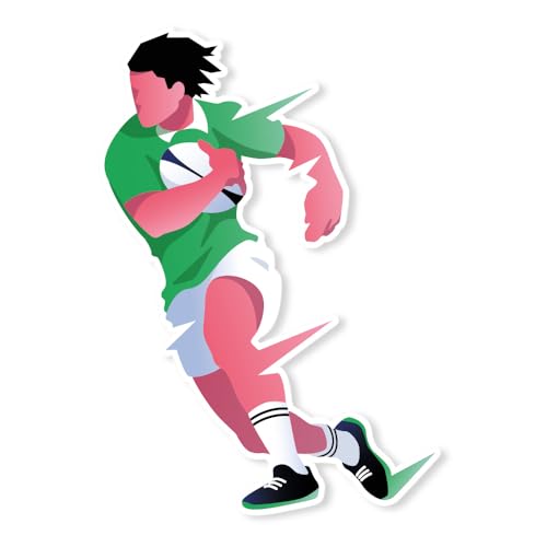 Cadox Rugby-Sticker für Herren, Sport-Aufkleber, vorgeschnitten auf weißem Vinyl, UV- und waschbeständig, für Telefon, Laptop, Hefte, Fenster, 95 x 125 mm Cadox Rugby-Sticker für Herren, Sport-Aufkleber, vorgeschnitten auf weißem Vinyl, UV- und waschbeständig, für Telefon, Laptop, Hefte, Fenster, 95 x 125 mm von cadox