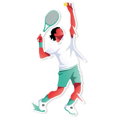 Cadox - Tennis Sticker Herren - Sport Aufkleber - vorgestanzter Aufkleber auf weißem Vinyl - UV- und waschbeständig - für Telefon, Laptop, Hefte, Fenster - 95 x 125 mm Cadox - Tennis Sticker Herren - Sport Aufkleber - vorgestanzter Aufkleber auf weißem Vinyl - UV- und waschbeständig - für Telefon, Laptop, Hefte, Fenster - 95 x 125 mm von cadox