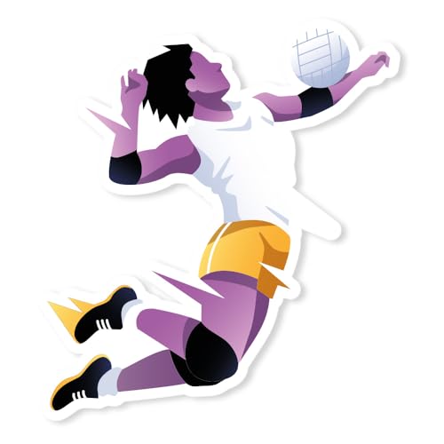 Cadox - Volleyball-Aufkleber für Damen, Sport-Aufkleber, vorgeschnitten auf weißem Vinyl, UV- und waschbeständig, für Telefon, Laptop, Hefte, Fenster, 95 x 125 mm Cadox - Volleyball-Aufkleber für Damen, Sport-Aufkleber, vorgeschnitten auf weißem Vinyl, UV- und waschbeständig, für Telefon, Laptop, Hefte, Fenster, 95 x 125 mm von cadox