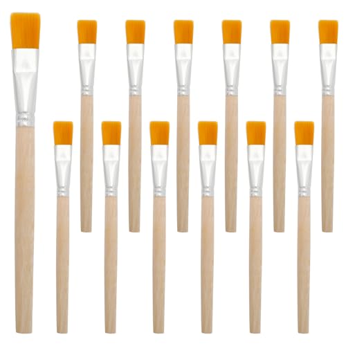 15-teiliges flaches Pinsel-Set mit Holzgriff, Aquarell-Pinsel-Set für Öl-, Acryl- und Gouache-Malerei, ideal für Kinder und Erwachsene 15-teiliges flaches Pinsel-Set mit Holzgriff, Aquarell-Pinsel-Set für Öl-, Acryl- und Gouache-Malerei, ideal für Kinder und Erwachsene von cadupor