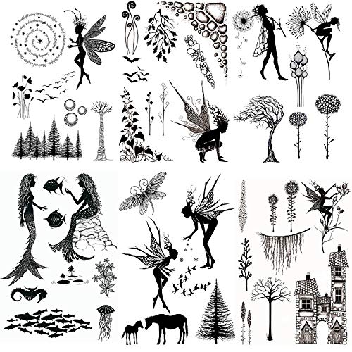 6 Blätter DIY Silikonstempel Clear Stamp Cling Siegel Sammelalbum Prägung Album Decor,Silikonstempel Set Für Album Foto DIY Weihnachten Valentinstag Thanksgiving Geschenke von cailiya