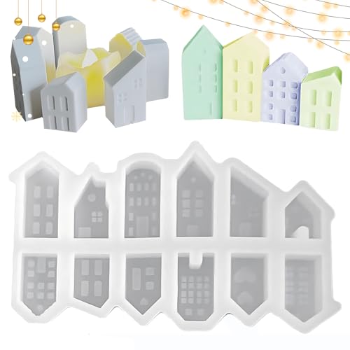 Silikonformen Gießformen Haus,12Pcs Silikonform Mini Häuser,Silikonform Haus mit Fenster,Silikonformen Gießformen Weihnachten,Silikonform Haus Für DIY Kerzen Seife Gips Handwerk Silikonformen Gießformen Haus,12Pcs Silikonform Mini Häuser,Silikonform Haus mit Fenster,Silikonformen Gießformen Weihnachten,Silikonform Haus Für DIY Kerzen Seife Gips Handwerk von cailiya
