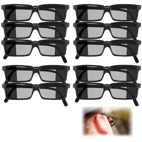 cailiya 10 Stücke Agent Brille,Rückansicht Detektiv Brille Geheimagent Sonnenbrille,Agentenbrillen Spy Brille,für Kinder und Erwachsene für Geburtstagsfeier Agent Party,Cosplay(Schwarz) von cailiya