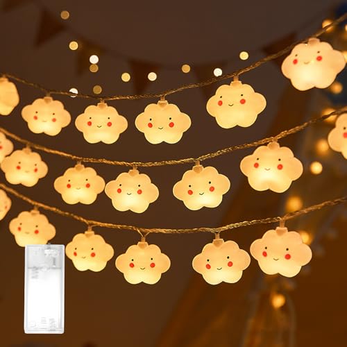 cailiya Stern Regenbogen Lichterkette,Lichterkette Kinderzimmer,3m,mit 20 LED Lichterkette,für Party Kinderzimmer Garten Hochzeits Zimmer Deko (Warmweiß (Wolken)) von cailiya