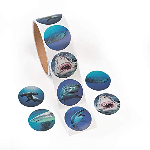 Hai Shark Aufkleber Sticker 100 Stück Mitgebsel Mottoparty mit Palandi® Sticker von cama24com