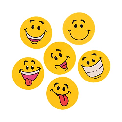 cama24com Smiley Radiergummi in 6 Motiven 12 Stück Mitgebsel Gastgeschenke mit Palandi® Sticker von cama24com