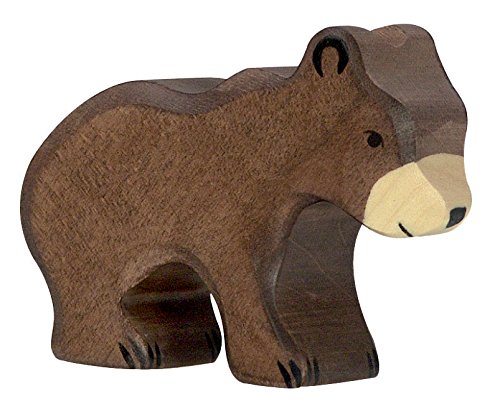 cama24com Braunbär klein Bär Holzfigur Holzspielzeug von Holztiger mit Palandi® Sticker von cama24com