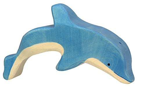 cama24com Delfin Holzfigur Holzspielzeug Meerestiere von Holztiger mit Palandi® Sticker von cama24com