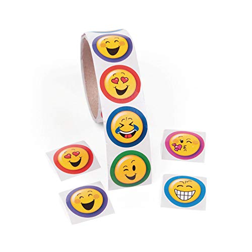 cama24com Emoji Smiley Aufkleber Sticker 100 Stück Mitgebsel Mottoparty mit Palandi® Sticker von cama24com