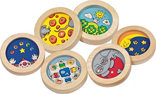 cama24com Geduldspiele Holz Kugel-Puzzle 6 Stück Mitgebsel Kindergeburtstag mit Palandi® Sticker von cama24com