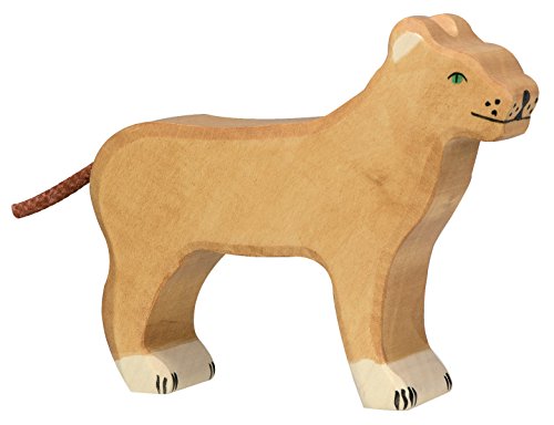 cama24com Löwin Safari Holzfigur Holzspielzeug von Holztiger mit Palandi® Sticker von cama24com