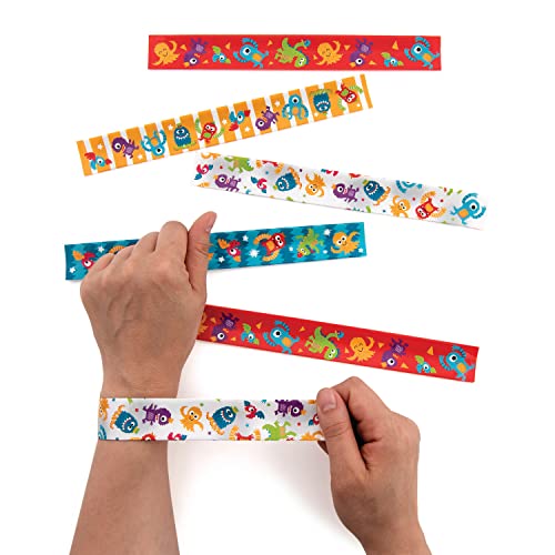 cama24com Monster-Party Schnapp-Armbänder als Mitgebsel oder Give-Away 12 Stück Kindergeburtstag mit Palandi® Sticker von cama24com