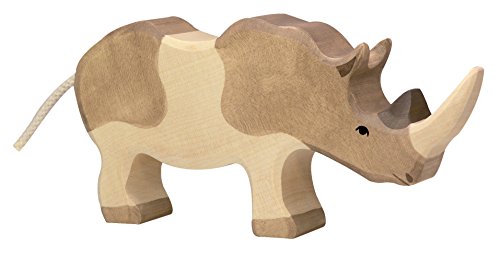 cama24com Nashorn Rhino Safari Holzfigur Holzspielzeug von Holztiger mit Palandi® Sticker von cama24com