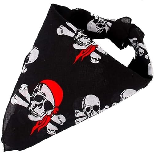 cama24com Piraten-Party Bandanas Kopftücher 12 Stück mit Totenkopf-Motiv für Kindergeburtstag und Mottoparty mit Palandi® Sticker von cama24com