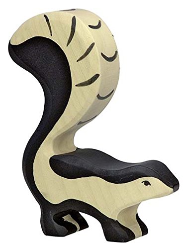 cama24com Stinktier Skunk Holzfigur Holzspielzeug von Holztiger mit Palandi® Sticker von cama24com