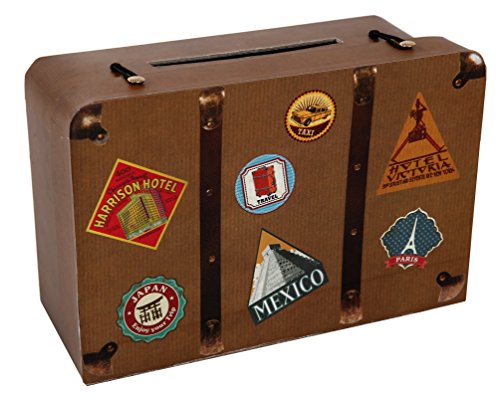 cama24com Weltenbummler Umschlagbox Briefbox Koffer Welt-Reise-Urlaubs-Party-Tisch-Deko Palandi® von cama24com